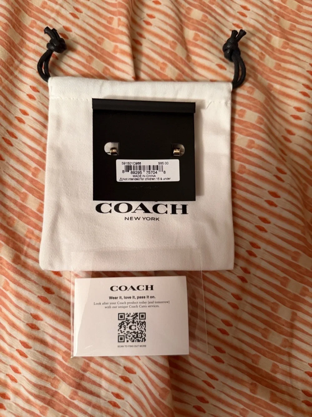 Coach Multicolor Enamel C-Shape Hoop Earrings - Picture 3 of 4